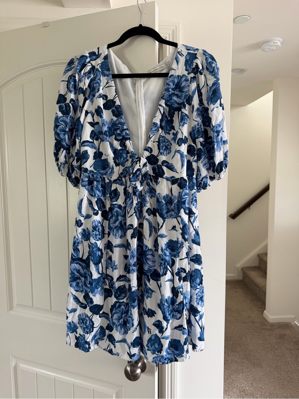 Abercrombie & Fitch White Dress with Blue Floral Print